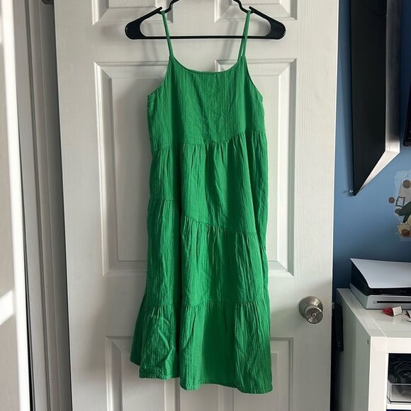 GAP Girls Summer Asymmetric Maxi Dress Green Size 10 NEW - Picture 1 of 7